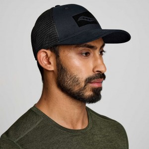 Saucony Adjustable Snap Back Trucker Hüte Herren Schwarz | SCHWEIZ OPMBK