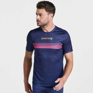 Saucony Elite Kurzes Sleeve T-Shirt Herren Navy | SCHWEIZ ACTOI