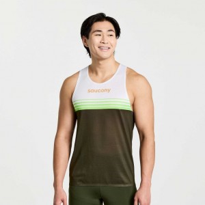 Saucony Elite Singlet Muskelshirt Herren Weiß Schwarz | SCHWEIZ PNYZW