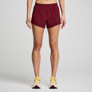 Saucony Outpace 3" Kurze Hose Damen Bordeaux | SCHWEIZ EMBKC