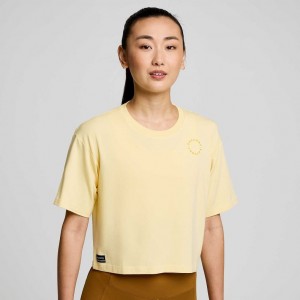 Saucony Recovery Boxy T-Shirt Damen Gelb | SCHWEIZ DRYKQ