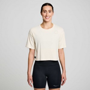 Saucony Recovery Boxy T-Shirt Damen Weiß | SCHWEIZ BYFMP