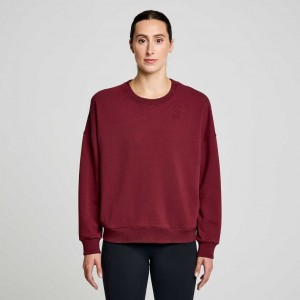 Saucony Recovery Crew Sweatshirt Damen Bordeaux | SCHWEIZ JWTLF