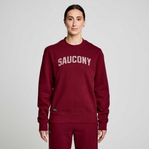 Saucony Recovery Crew Sweatshirt Damen Bordeaux | SCHWEIZ ZOJQB