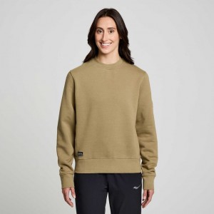 Saucony Recovery Crew Sweatshirt Damen Olivgrün | SCHWEIZ EFXJC