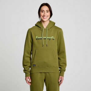 Saucony Recovery Hoodie Damen Olivgrün | SCHWEIZ KWGRT