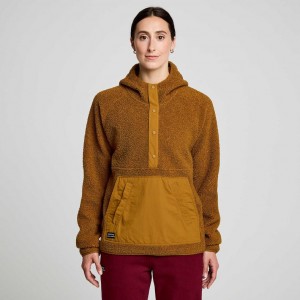 Saucony Recovery Sherpa Pullover Hoodie Damen Braun | SCHWEIZ HAERW