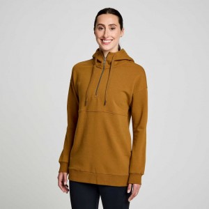 Saucony Recovery Zip Tunic Hoodie Damen Braun | SCHWEIZ NEQLG