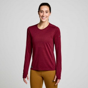 Saucony Stopwatch Long Sleeve T-Shirt Damen Rot | SCHWEIZ UMYIA