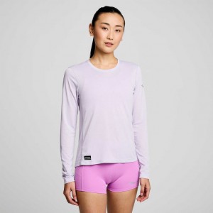 Saucony Stopwatch Long Sleeve T-Shirt Damen Lila | SCHWEIZ AZHEL