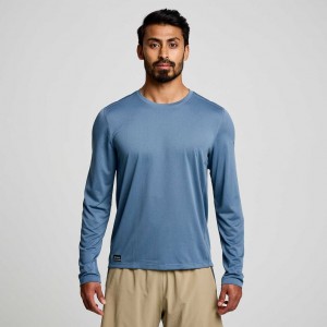 Saucony Stopwatch Long Sleeve T-Shirt Herren Blau | SCHWEIZ VTUAI