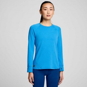 Saucony Triumph 3D Crew Sweatshirt Damen Blau | SCHWEIZ ONRML