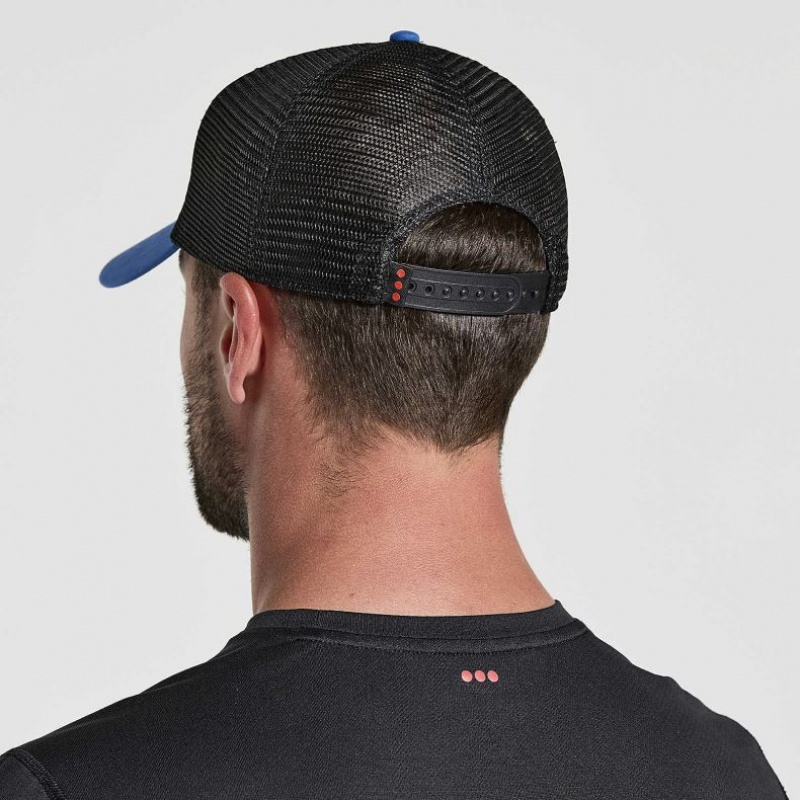 Saucony Adjustable Snap Back Trucker Hüte Herren Blau | SCHWEIZ SHZCG