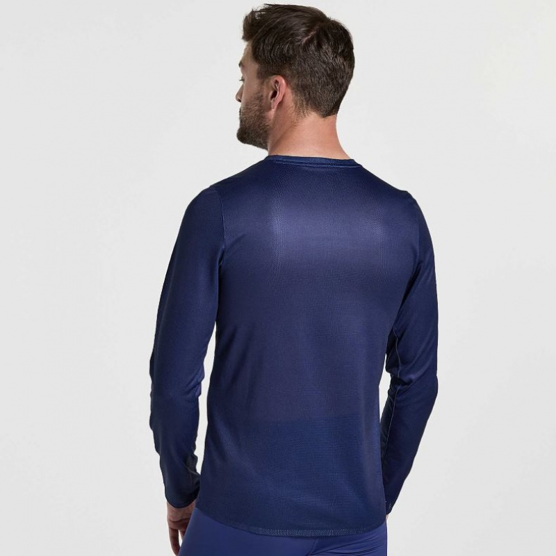 Saucony Elite Long Sleeve T-Shirt Herren Navy | SCHWEIZ NZOBC