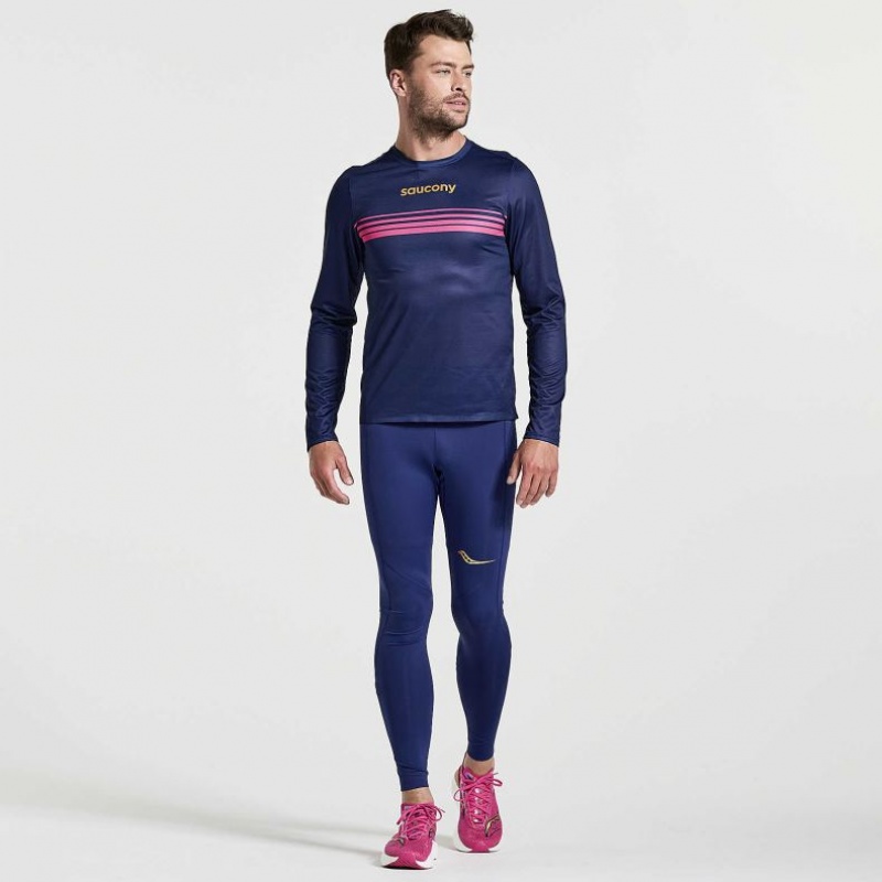 Saucony Elite Long Sleeve T-Shirt Herren Navy | SCHWEIZ NZOBC