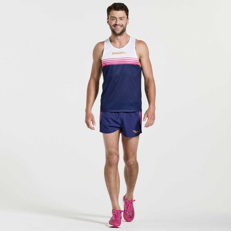 Saucony Elite Singlet Muskelshirt Herren Weiß Navy | SCHWEIZ WAFQJ