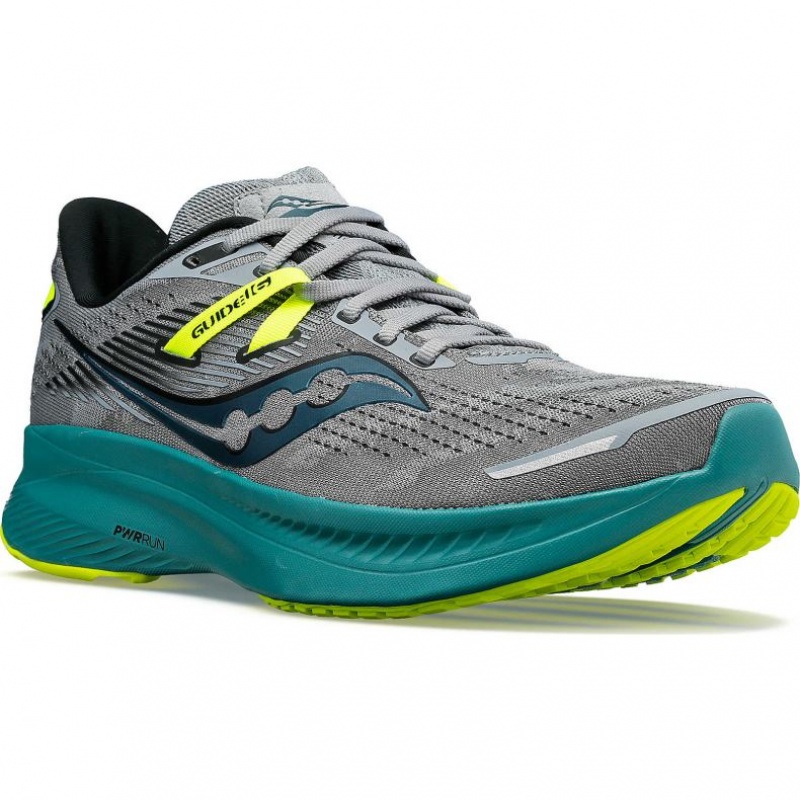 Saucony Guide 16 Laufschuhe Herren Grau Türkis | SCHWEIZ KYMDR