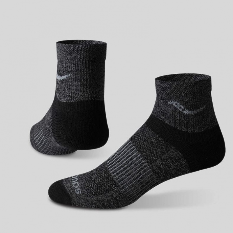 Saucony Inferno Merino Wool Blend Quarter 3-Pack Socken Herren Schwarz | SCHWEIZ ZIYCH