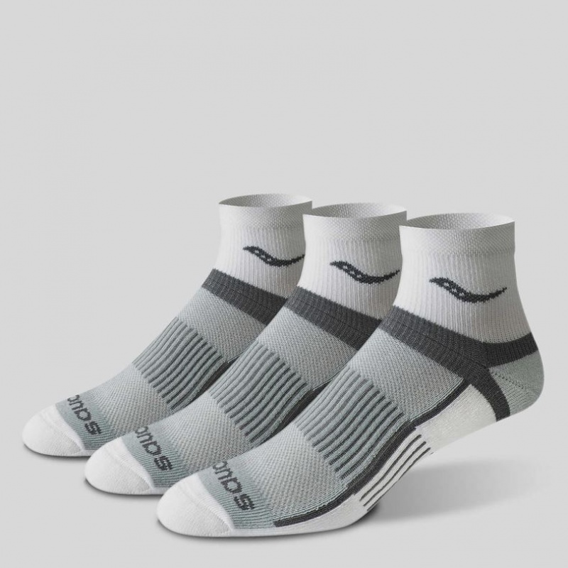 Saucony Inferno Quarter 3-Pack Socken Damen Weiß Grau | SCHWEIZ MFLVZ