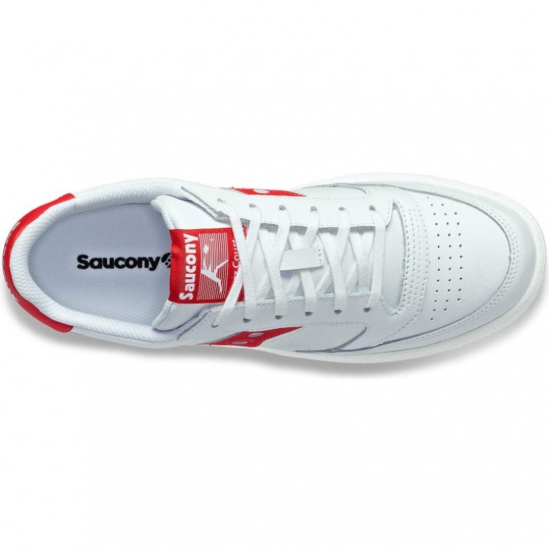 Saucony Jazz Court PU Sneaker Damen Weiß Rot | SCHWEIZ RXKQA