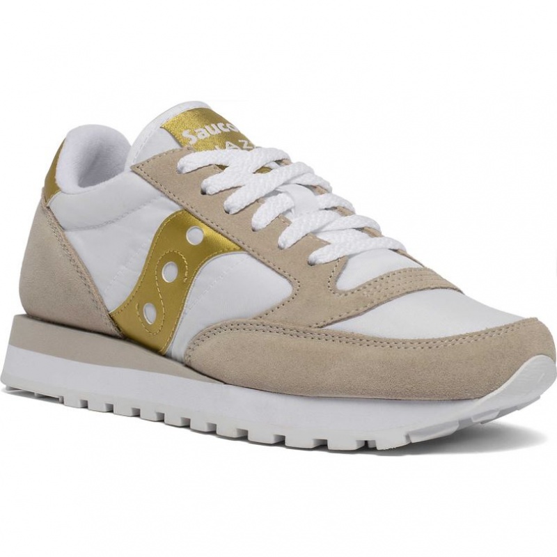 Saucony Jazz Original Sneaker Damen Weiß Beige Gold | SCHWEIZ TFZKW