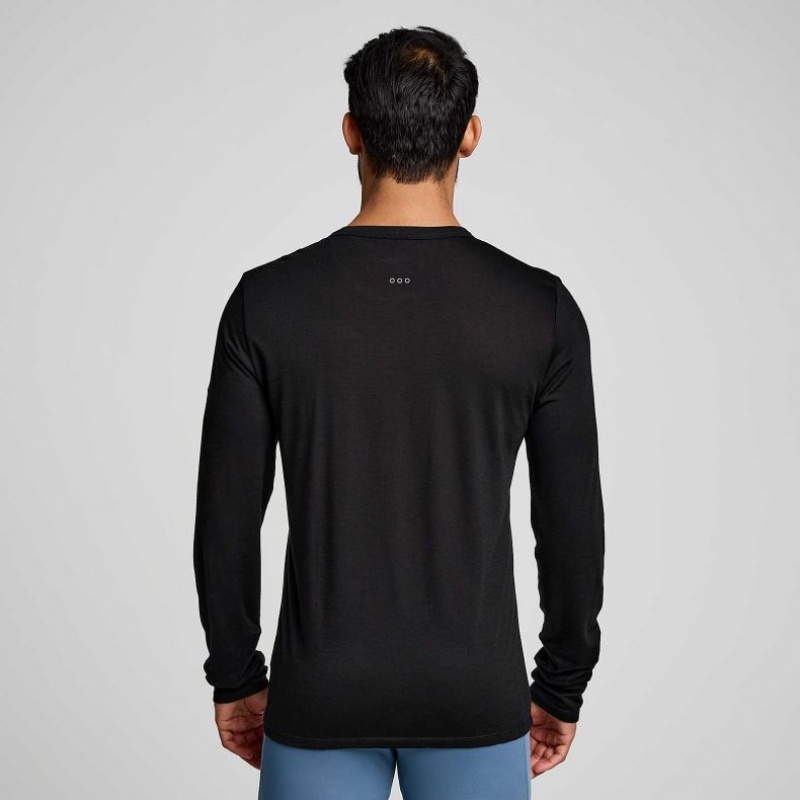 Saucony Peregrine Merino Long Sleeve T-Shirt Herren Schwarz | SCHWEIZ RXKSI