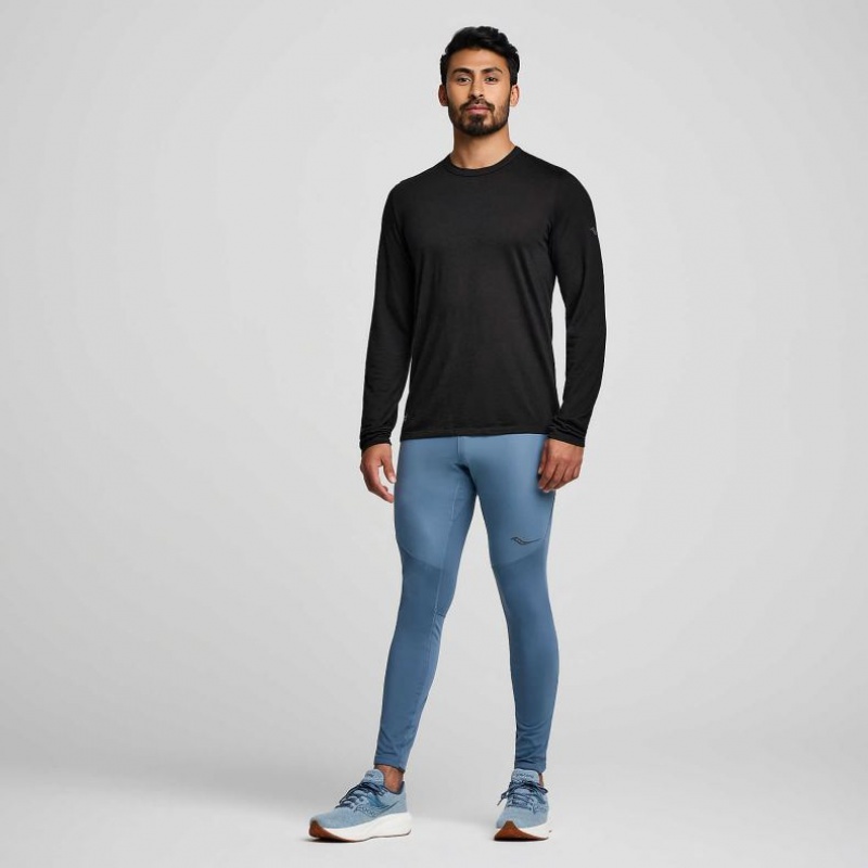 Saucony Peregrine Merino Long Sleeve T-Shirt Herren Schwarz | SCHWEIZ RXKSI