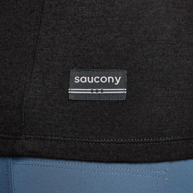 Saucony Peregrine Merino Long Sleeve T-Shirt Herren Schwarz | SCHWEIZ RXKSI