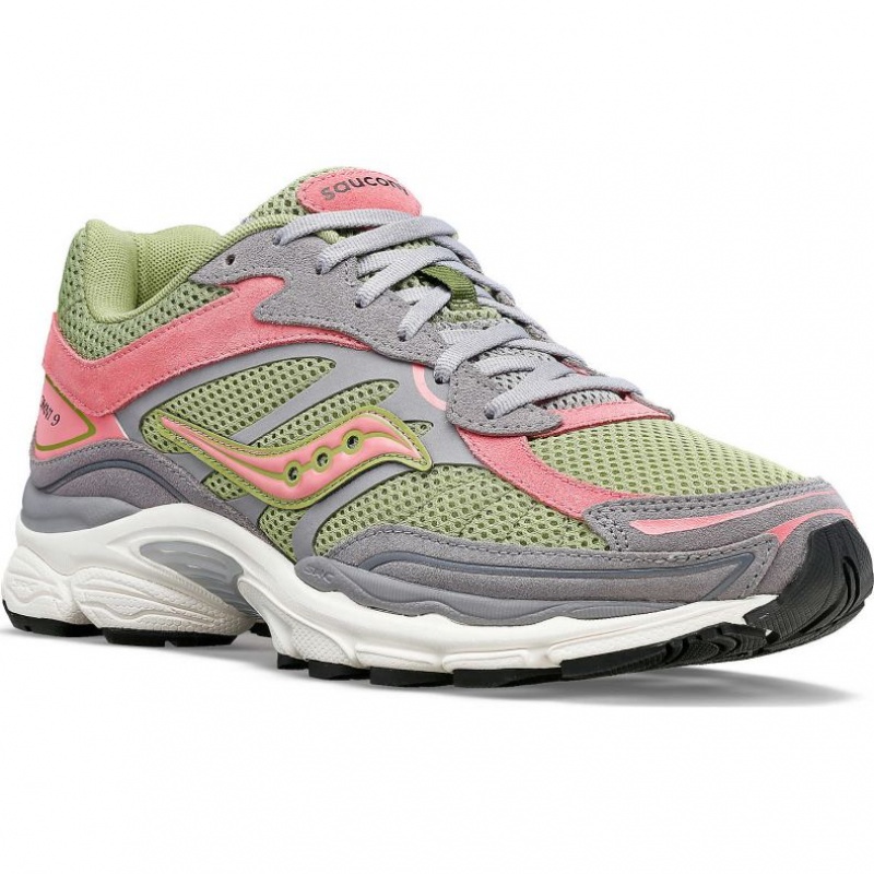 Saucony ProGrid Omni 9 Premium Sneaker Damen Grau Grün Rosa | SCHWEIZ ZMAQK