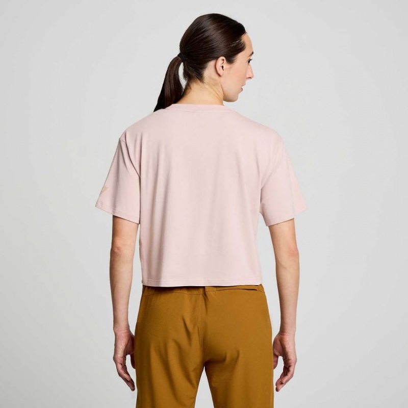 Saucony Recovery Boxy T-Shirt Damen Rosa | SCHWEIZ LRBPX