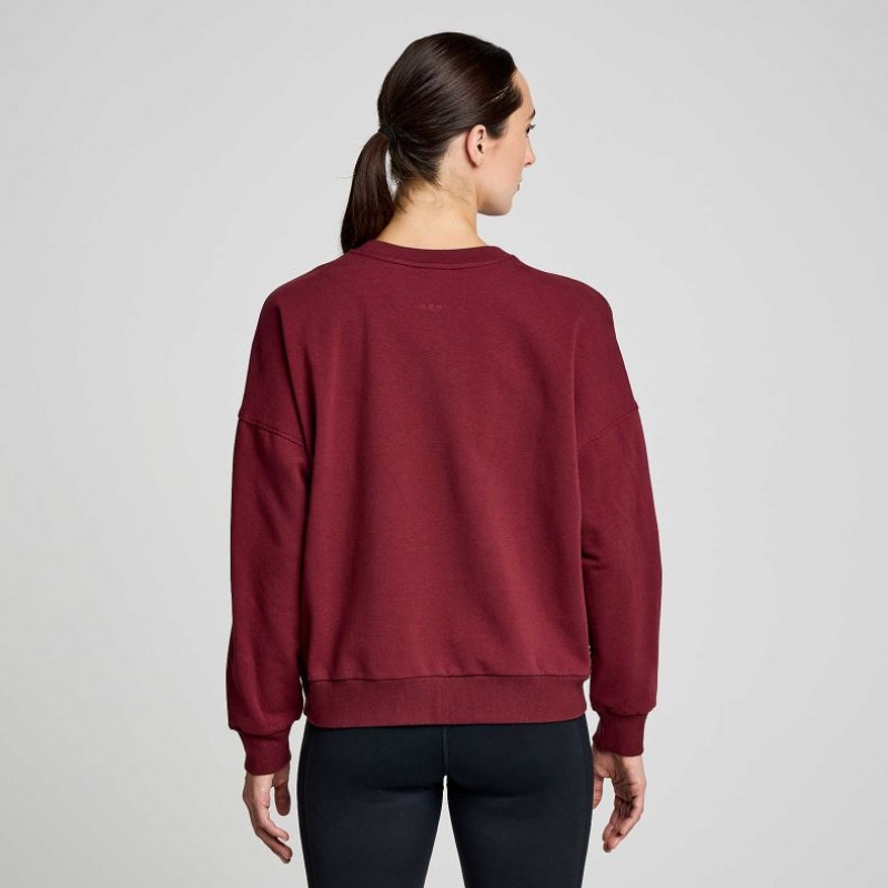 Saucony Recovery Crew Sweatshirt Damen Bordeaux | SCHWEIZ JWTLF