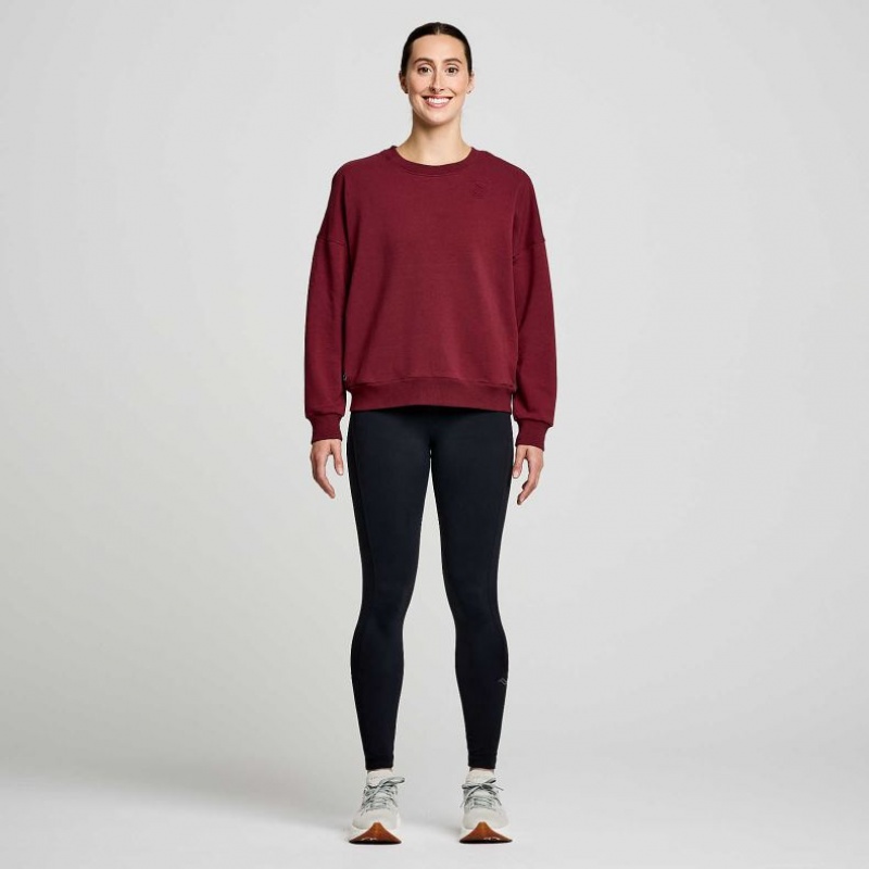 Saucony Recovery Crew Sweatshirt Damen Bordeaux | SCHWEIZ JWTLF