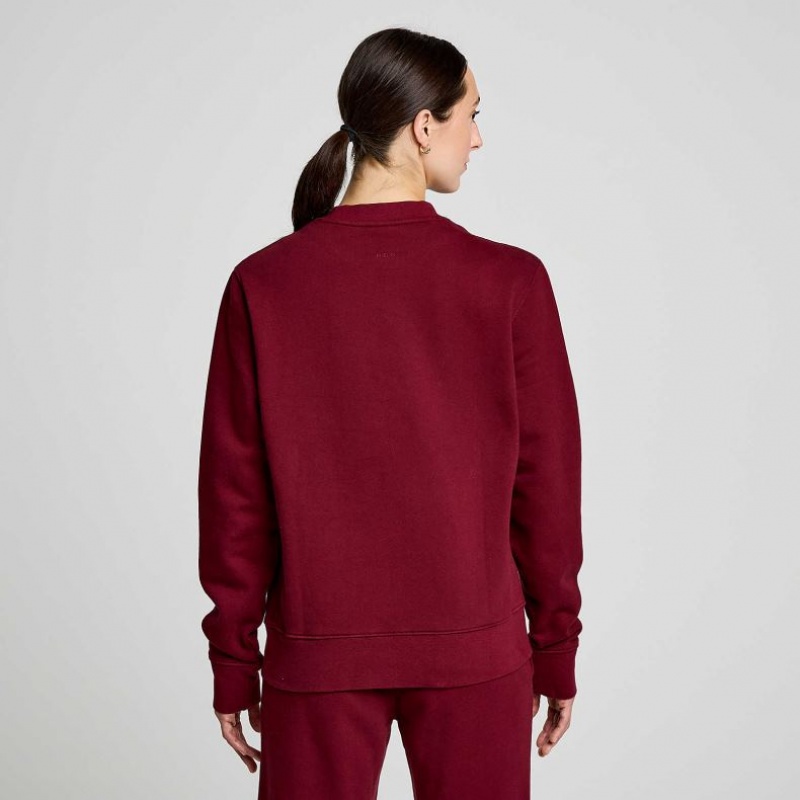 Saucony Recovery Crew Sweatshirt Damen Bordeaux | SCHWEIZ ZOJQB