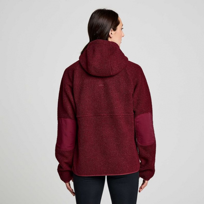 Saucony Recovery Sherpa Pullover Hoodie Damen Bordeaux | SCHWEIZ VXOJT