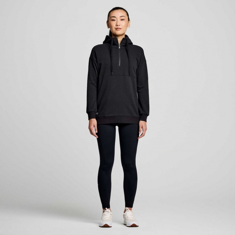 Saucony Recovery Zip Tunic Hoodie Damen Schwarz | SCHWEIZ XVAWP