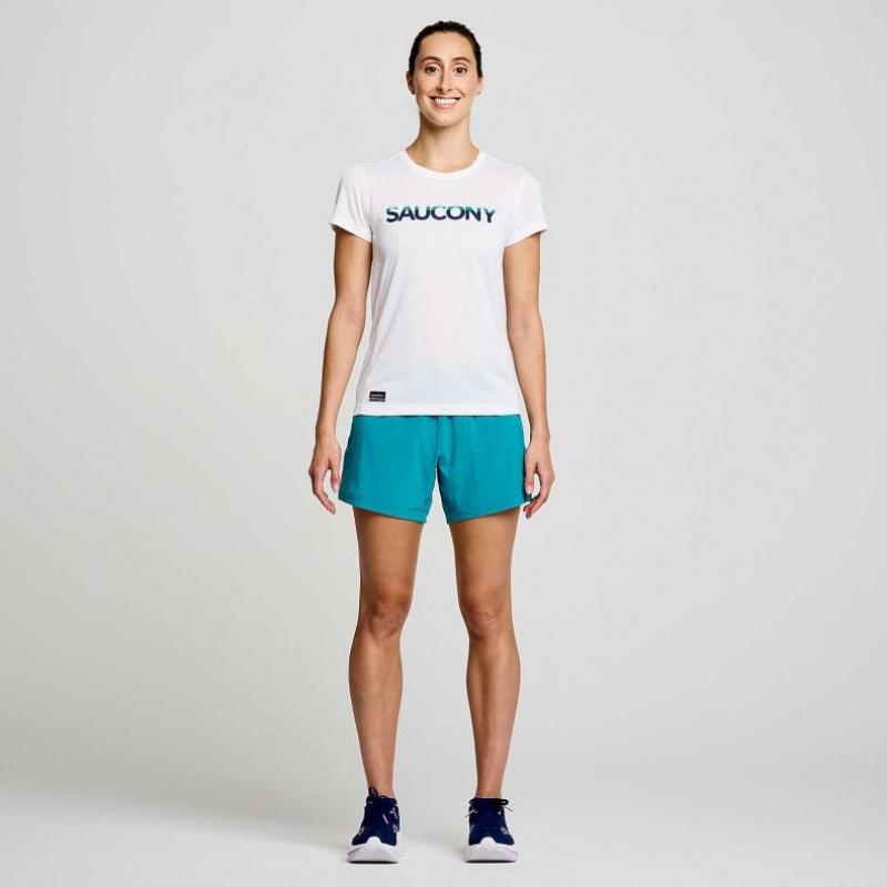 Saucony Stopwatch Graphic Kurzes Sleeve T-Shirt Damen Weiß | SCHWEIZ KSHIW