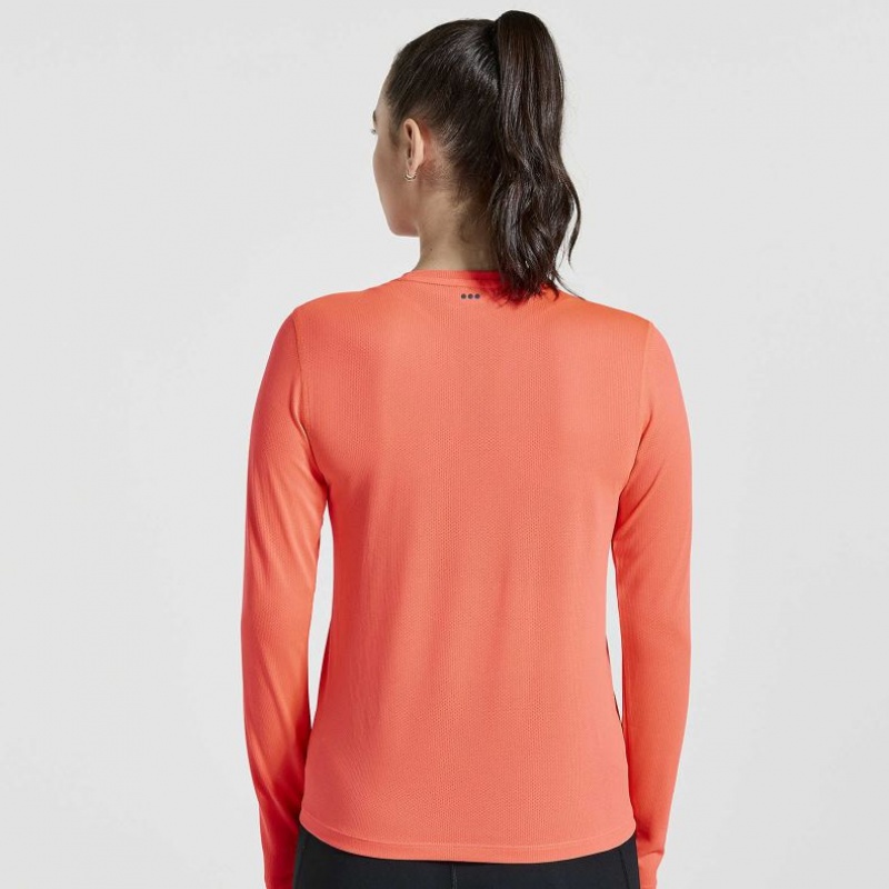 Saucony Stopwatch Graphic Long Sleeve T-Shirt Damen Orange | SCHWEIZ TRPZM