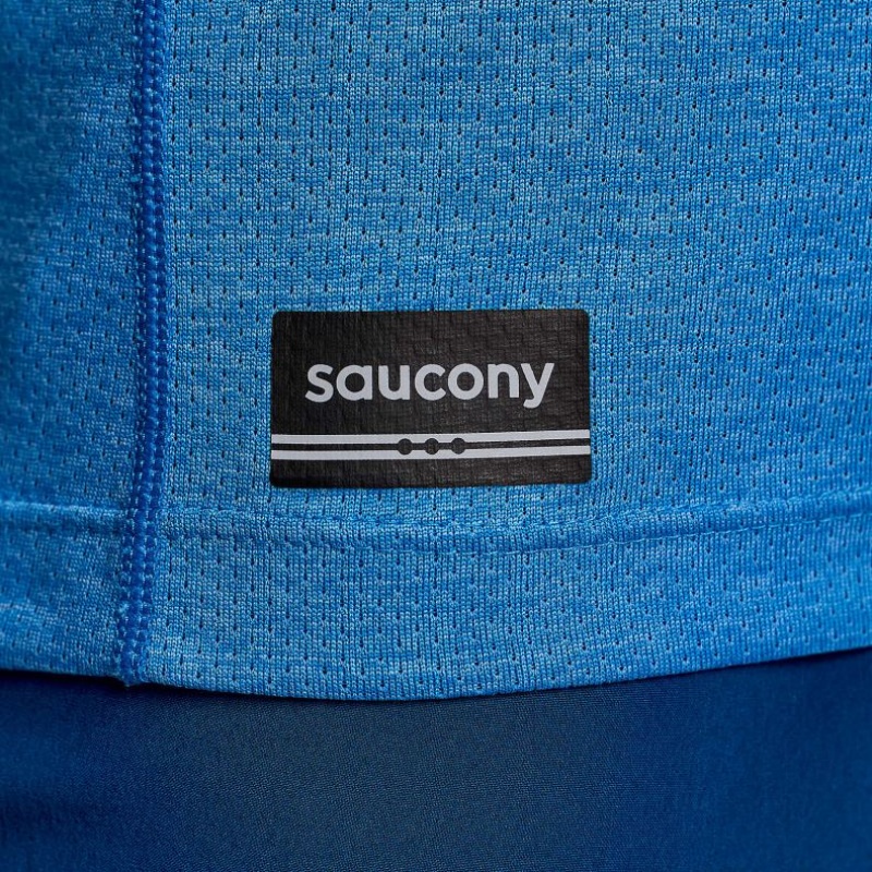 Saucony Stopwatch Kurzes Sleeve T-Shirt Damen Blau | SCHWEIZ TLAFV