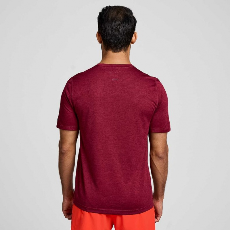 Saucony Stopwatch Kurzes Sleeve T-Shirt Herren Bordeaux | SCHWEIZ VOCKI