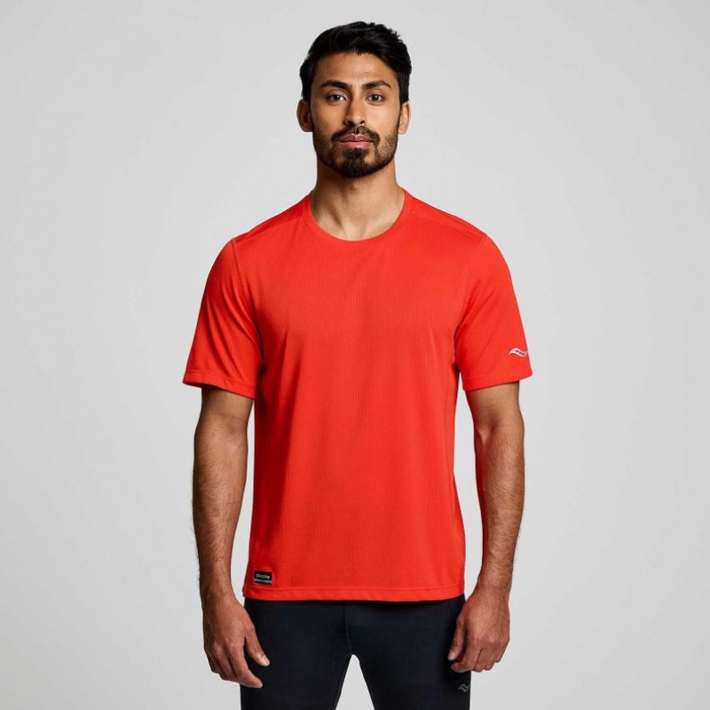 Saucony Stopwatch Kurzes Sleeve T-Shirt Herren Orange | SCHWEIZ XHFGE