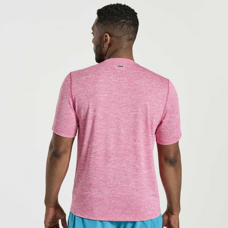 Saucony Stopwatch Kurzes Sleeve T-Shirt Herren Rosa | SCHWEIZ IPLXA