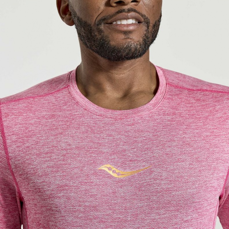 Saucony Stopwatch Kurzes Sleeve T-Shirt Herren Rosa | SCHWEIZ IPLXA