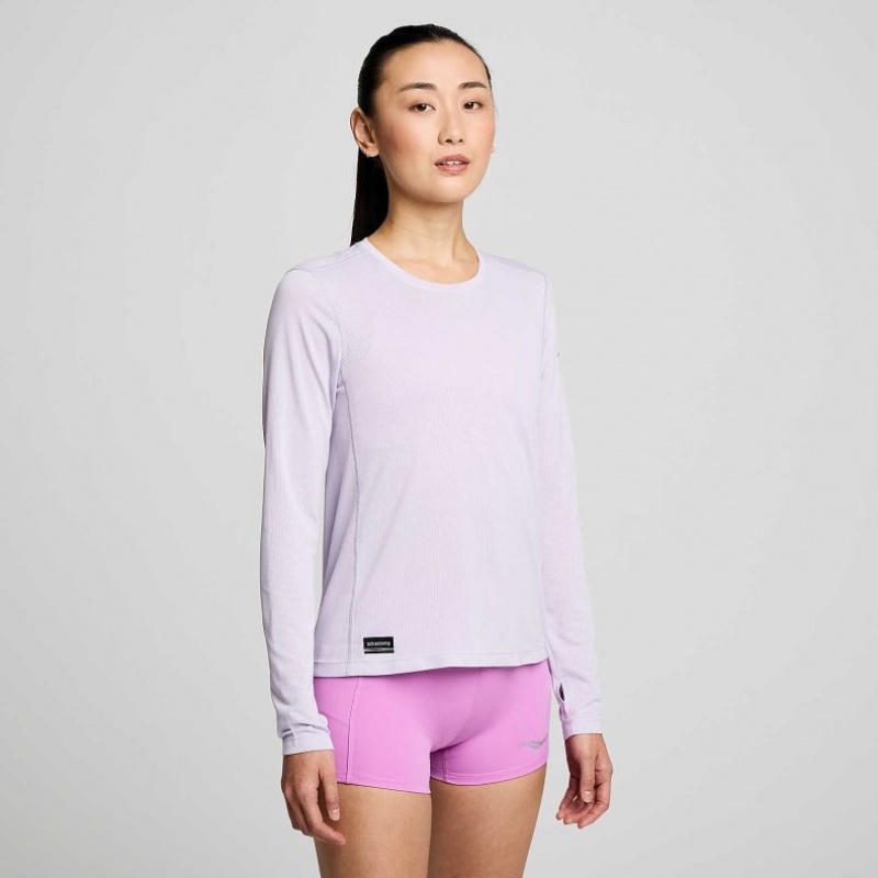 Saucony Stopwatch Long Sleeve T-Shirt Damen Lila | SCHWEIZ AZHEL