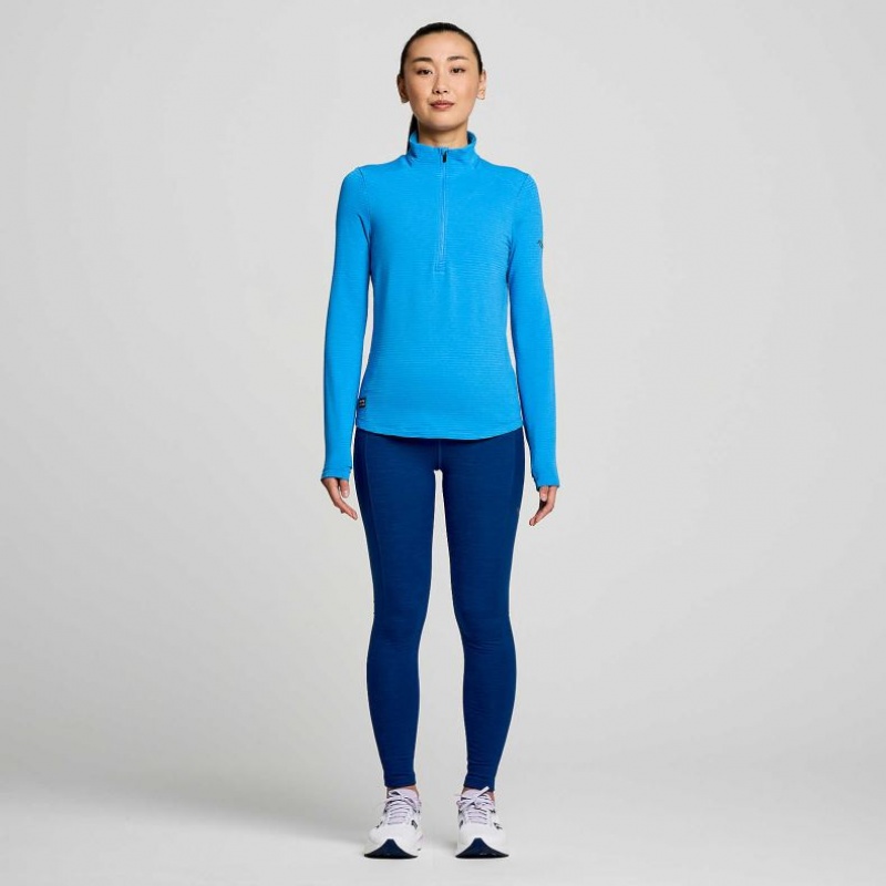 Saucony Triumph 3D 1/2 Zip Sweatshirt Damen Blau | SCHWEIZ PQXFO