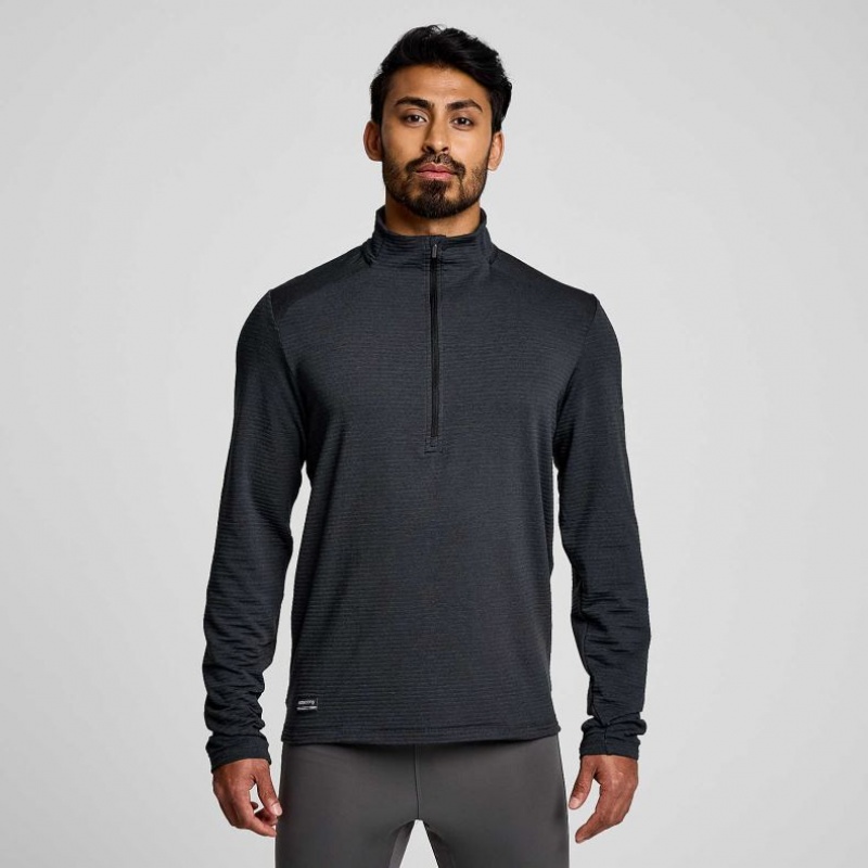 Saucony Triumph 3D 1/2 Zip Sweatshirt Herren Schwarz | SCHWEIZ YDQBM