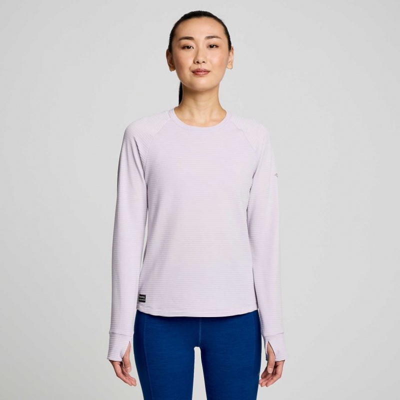 Saucony Triumph 3D Crew Sweatshirt Damen Lila | SCHWEIZ GVKPQ