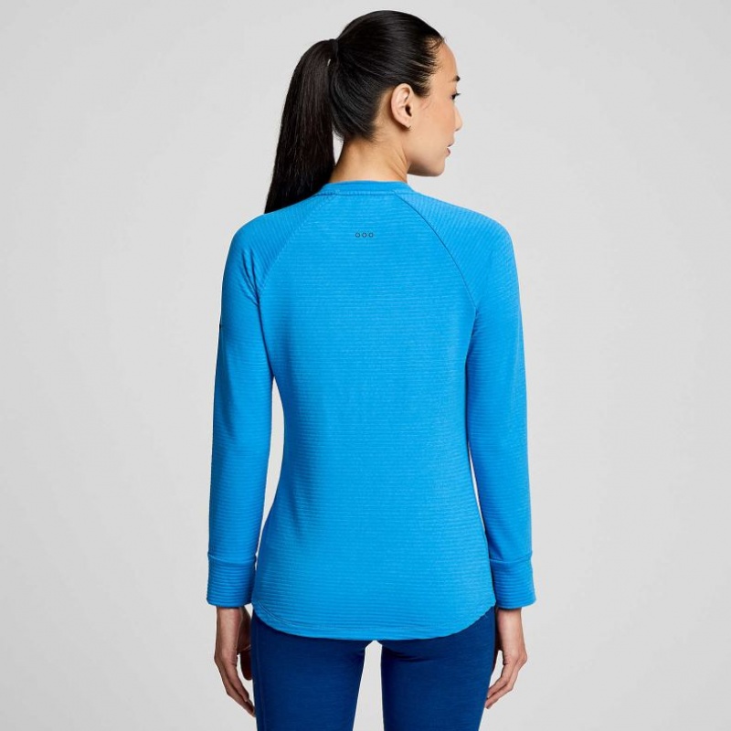 Saucony Triumph 3D Crew Sweatshirt Damen Blau | SCHWEIZ ONRML