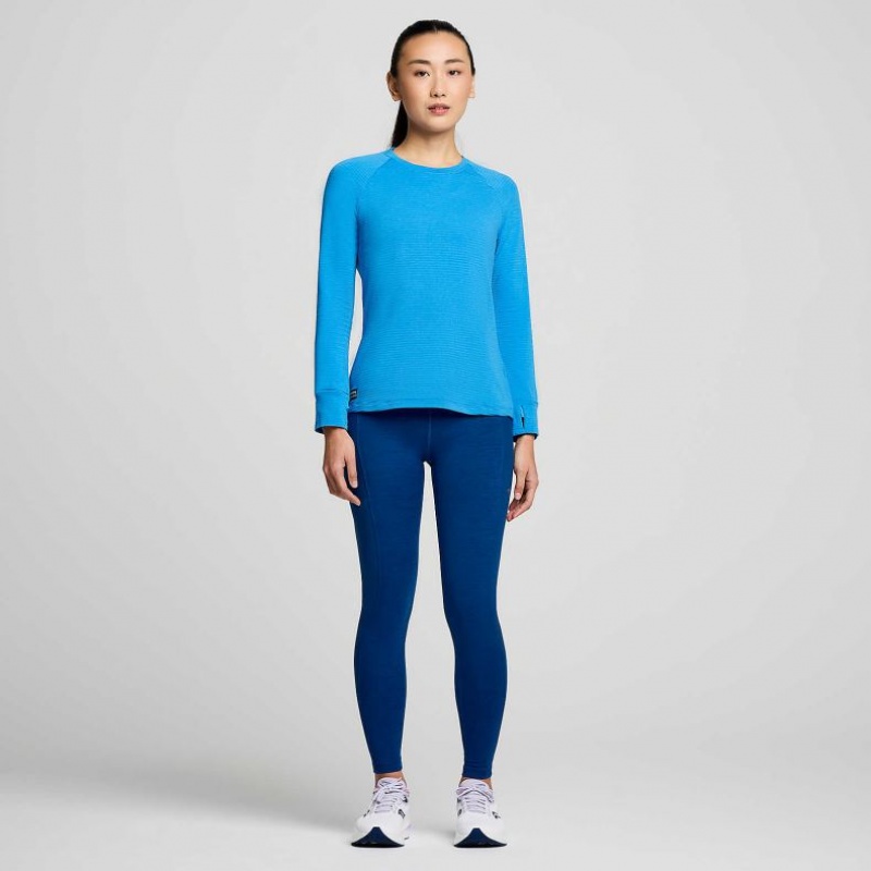 Saucony Triumph 3D Crew Sweatshirt Damen Blau | SCHWEIZ ONRML